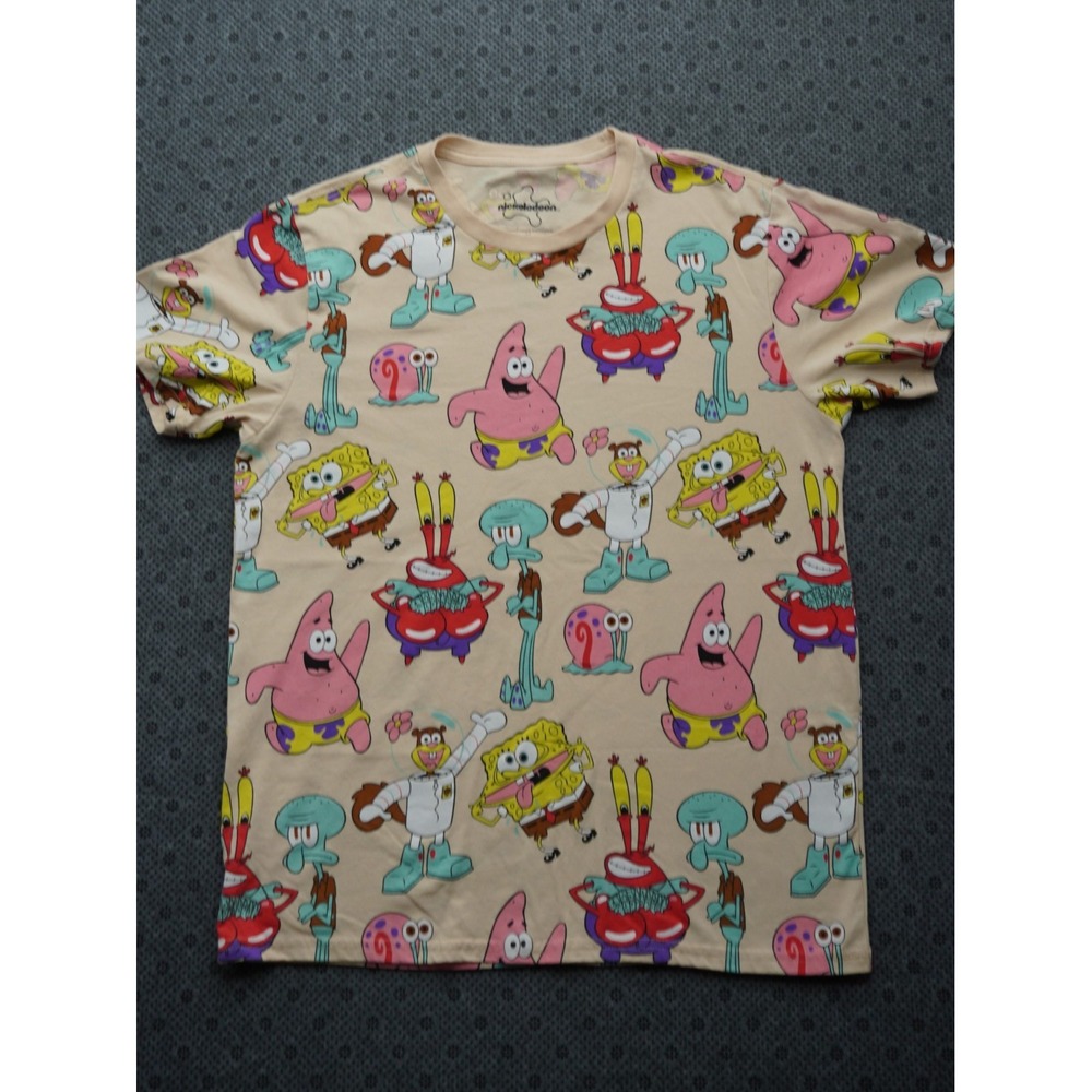 SpongeBob Patrick Squidward Gary All Over Print Tee Nickelodeon Size Medium